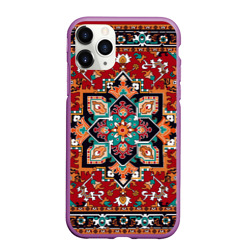 Чехол для iPhone 11 Pro Max матовый Текстура советского ковра с геометрическими узорами