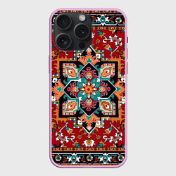 Чехол силиконовый для Apple iPhone 15 Pro Мax матовый Текстура советского ковра с геометрическими узорами