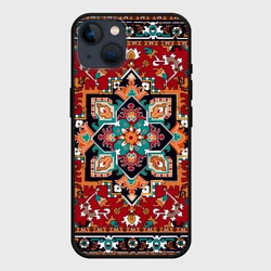 Чехол для iPhone 14 Текстура советского ковра с геометрическими узорами