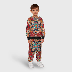 Детский костюм с толстовкой 3D Текстура советского ковра с геометрическими узорами - фото 2