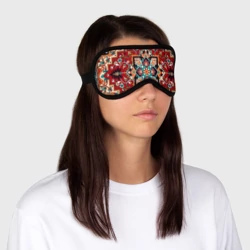 Маска для сна 3D Текстура советского ковра с геометрическими узорами - фото 2