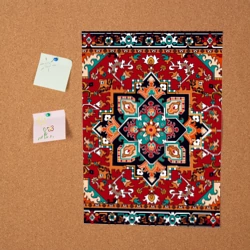 Постер Текстура советского ковра с геометрическими узорами - фото 2