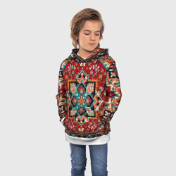 Детская толстовка 3D Текстура советского ковра с геометрическими узорами - фото 2