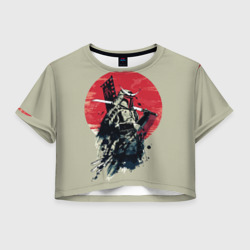 Женская футболка Crop-top 3D Samurai man