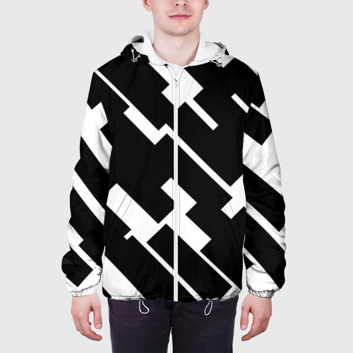 Мужская куртка 3D Геометрия,абстракция,полосы, цвет 3D печать - фото 4