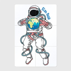 Магнитный плакат 2Х3 Космонавт Elon Musk левитирует Земным шаром