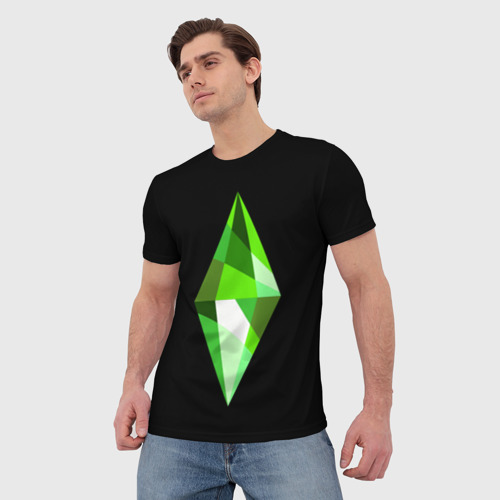 Мужская футболка 3D The Sims Plumbob, цвет 3D печать - фото 3