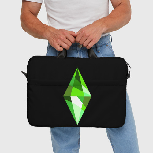 Сумка для ноутбука 3D The Sims Plumbob, цвет 3D печать - фото 5