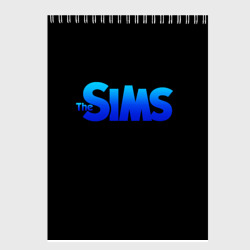 Скетчбук с принтом The Sims Plumbob для любого человека, вид сзади №1. Цвет основы: белый
