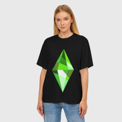 Женская футболка oversize 3D The Sims Plumbob - фото 2