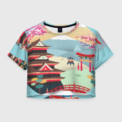Женская футболка Crop-top 3D Tokyo