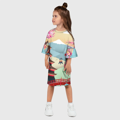 Детское платье 3D с принтом Tokyo, фото на моделе #1