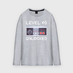 Мужской лонгслив oversize хлопок Level 40 Unlocked