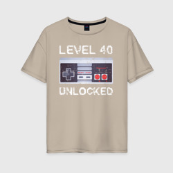 Женская футболка хлопок Oversize Level 40 Unlocked