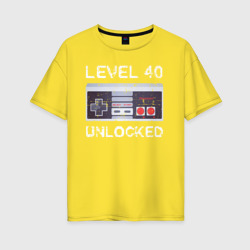 Женская футболка хлопок Oversize Level 40 Unlocked