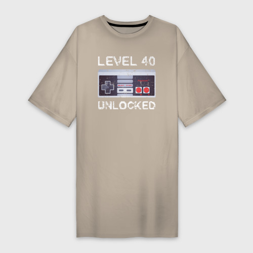 Платье-футболка хлопок Level 40 Unlocked, цвет миндальный