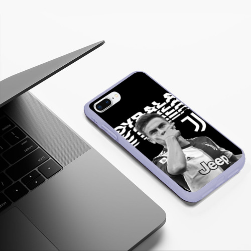 Чехол для iPhone 7Plus/8 Plus матовый Paulo Dybala, цвет светло-сиреневый - фото 5