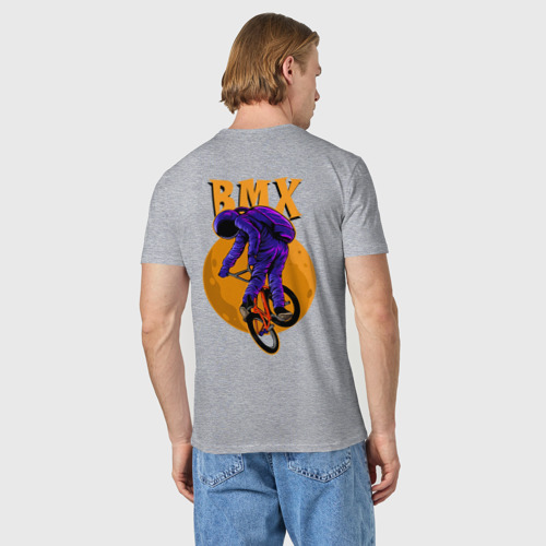 Мужская футболка хлопок BMX - moon - space, цвет меланж - фото 4