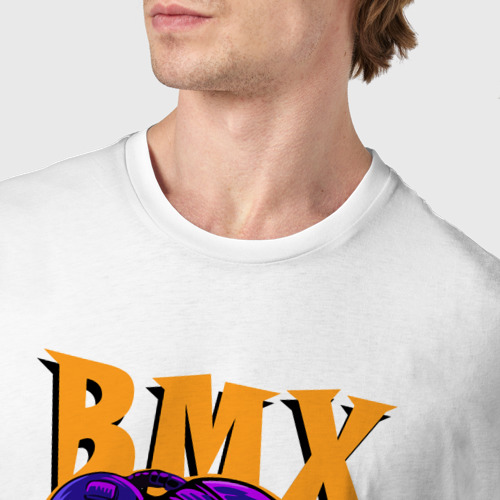 Мужская футболка хлопок BMX - moon - space, цвет белый - фото 6