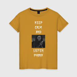 Женская футболка хлопок Keep calm phonk