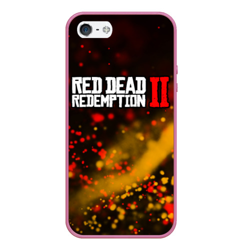 Чехол для iPhone 5/5S матовый Red dead Redemption 2, цвет малиновый
