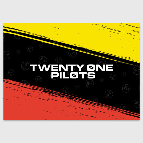 Поздравительная открытка TWENTY ONE PILOTS / 21 PILOTS, цвет белый