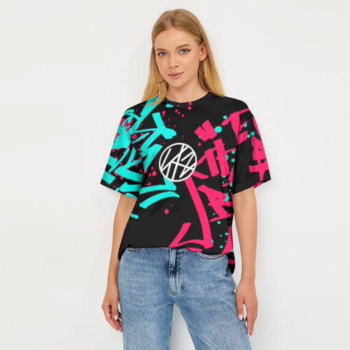 Женская футболка oversize 3D Stray Kids, цвет 3D печать - фото 5