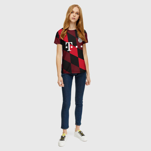 Женская футболка 3D с принтом ФК Бавария Мюнхен, вид сбоку #3