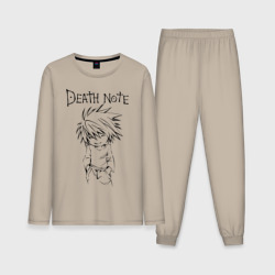 Мужская пижама с лонгсливом хлопок Death Note black chibi