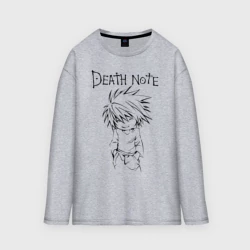 Женский лонгслив oversize хлопок Death Note black chibi