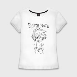 Женская футболка хлопок Slim Death Note black chibi