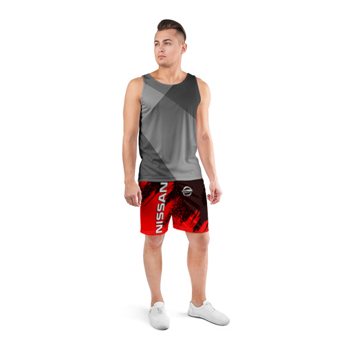 Мужские шорты спортивные NISSAN, цвет 3D печать - фото 4