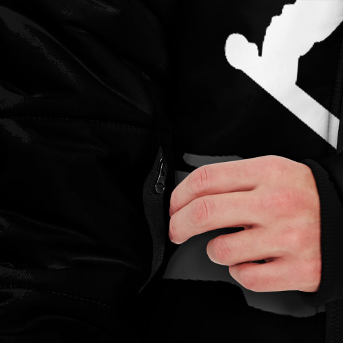Мужская зимняя куртка 3D с принтом Самокат трюковой manual, вид сбоку #3