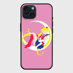 Чехол силиконовый для Apple iPhone 15 матовый Сейлор мун