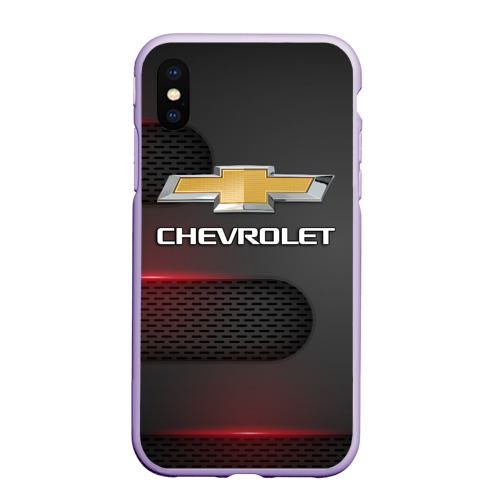 Чехол для iPhone XS Max матовый Chevrolet, цвет светло-сиреневый