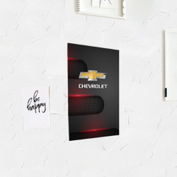 Постер с принтом Chevrolet для любого человека, вид спереди №3. Цвет основы: белый