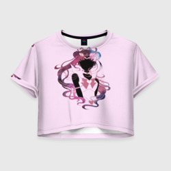 Женская футболка Crop-top 3D Космическая Сейлор Мун