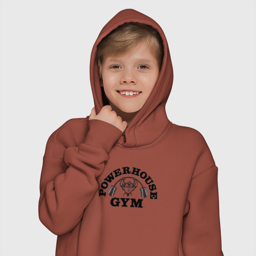 Детское худи Oversize хлопок Gym, цвет кирпичный - фото 12