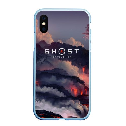 Чехол для iPhone XS Max матовый Ghost of Tsushima, цвет голубой