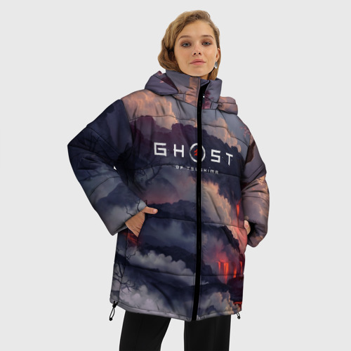Женская зимняя куртка Oversize Ghost of Tsushima, цвет черный - фото 3