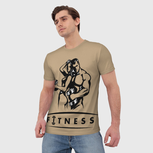 Мужская футболка 3D Fitness, цвет 3D печать - фото 3