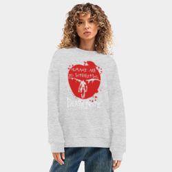 Женский свитшот oversize без начеса хлопок Летящий Риюк - фото 2