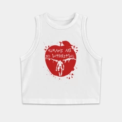 Женская укороченная майка-топ хлопок Летящий Риюк