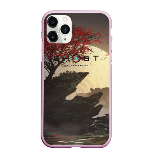 Чехол для iPhone 11 Pro Max матовый Ghost of Tsushima, цвет розовый