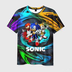 Мужская футболка 3D Sonic trio