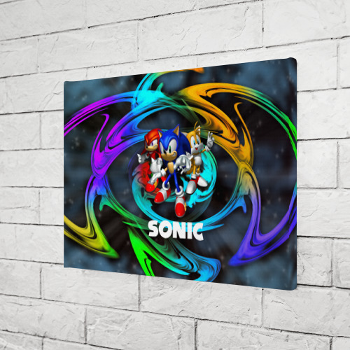 Холст прямоугольный Sonic trio, цвет 3D печать - фото 3