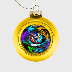 Стеклянный ёлочный шар Sonic trio