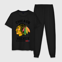 Мужская пижама хлопок Chicago Blackhawks NHL