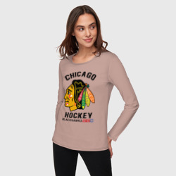 Женский лонгслив хлопок Chicago Blackhawks NHL - фото 2