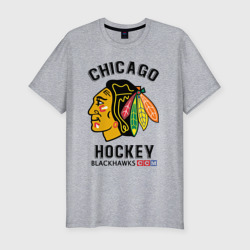 Мужская футболка хлопок Slim Chicago Blackhawks NHL